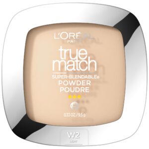 l'oreal paris true match super blendable oil free foundation powder, w2 light, 0.33 oz, packaging may vary