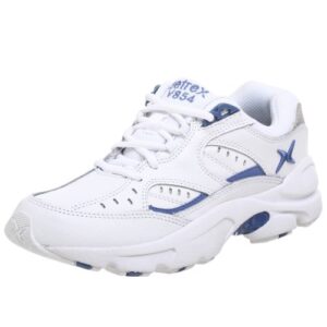 apex women's v854w athletic walking shoe,white/periwinkle,4.5 w us