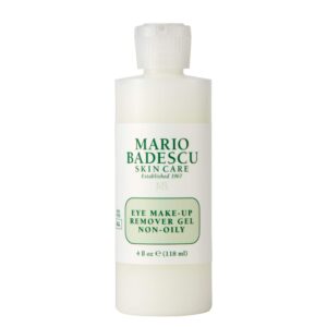 mario badescu eye makeup remover gel ideal for combination or oily skin lightweight, non-greasy waterproof eye make up cleanser formulated with safflower seed oil, 4 fl oz
