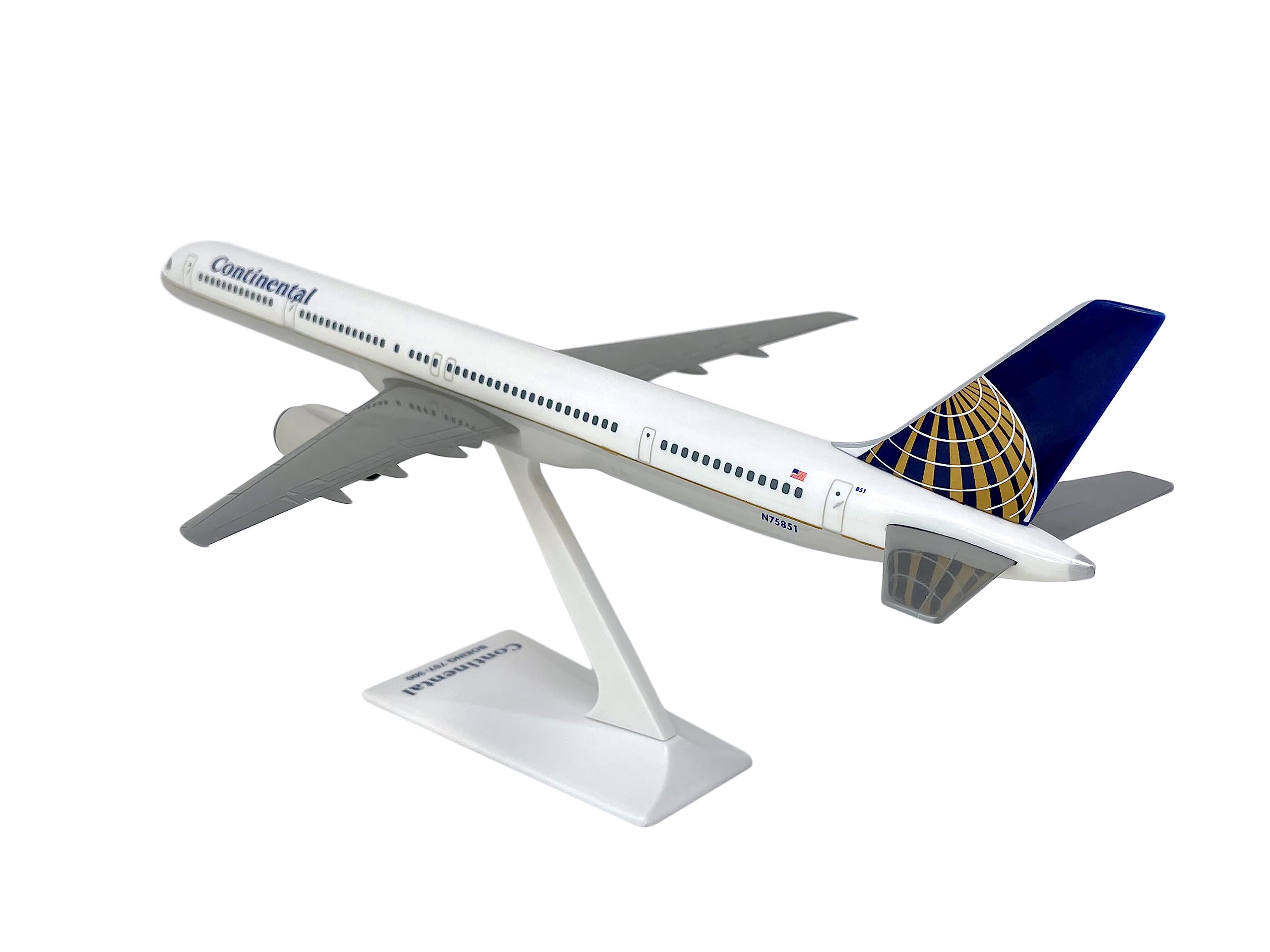 Flight Miniatures Continental (91-10) Boeing 757-300 1:200 Scale - Plastic Snap-Fit Model Airplane - Collectible Replica of Continental Airlines Aircraft Part #ABO-75730H-003