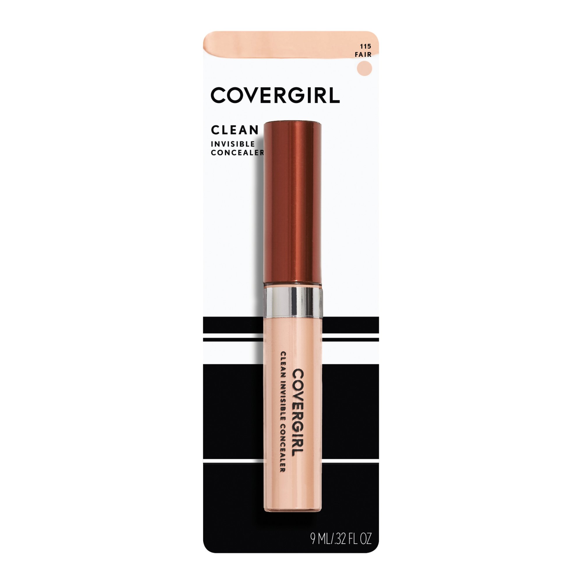 COVERGIRL Invisible Concealer Fair 115, Undereye Concealer, Sponge TIp, 1 Count , Concealer Makeup, Full Coverage Concealer, Concealer for Dark Circles, Easily Application