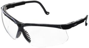 honeywell uvex by s3200 genesis safety glasses with uvextreme anti-fog coating, black frame