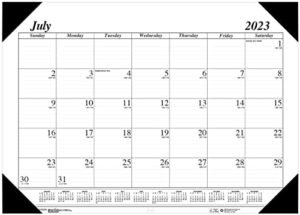 2022-2023 house of doolittle 22-inch x 17-inch academic monthly desk pad calendar, white/black (hod12502)