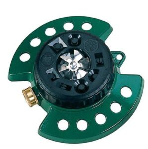 dramm metal base, green 15024 colorstorm 9-pattern turret sprinkler with heavy-duty meta