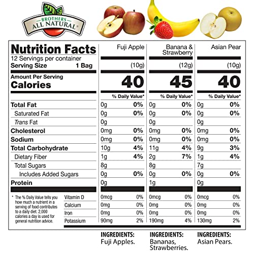 Brothers-ALL-Natural Fruit Crisps, Variety Pack, 4.44 Ounce Bag, 12 Count (Pack of 2)