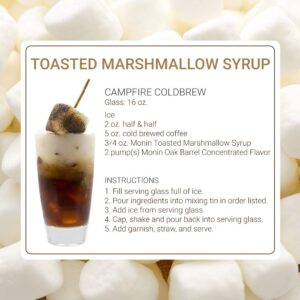 Monin - Toasted Marshmallow Syrup, Flavor of Campfire Treats, Natural Flavors, Great for Mochas, Shakes, Cocoas and Cocktails, Non-GMO, Gluten-Free (750 ml)