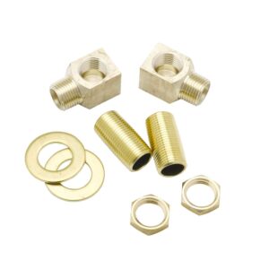 T&S Brass B-0230-K Installation Kit for B-0230 Style Faucets. Two short elbows, nipples, lock nuts and washers that provide 1/2" NPT male inlet and outlet when assembled