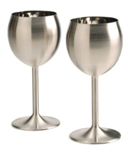rsvp endurance stainless steel wine glass, set of 2