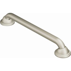 moen bathroom safety 24-inch designer stainless steel shower grab bar with concealed screws, lr8724d2bn, brushed nickel