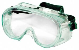 sellstrom pvc lightweight direct vent mini economy goggle, green tinted body/clear lens, s83000