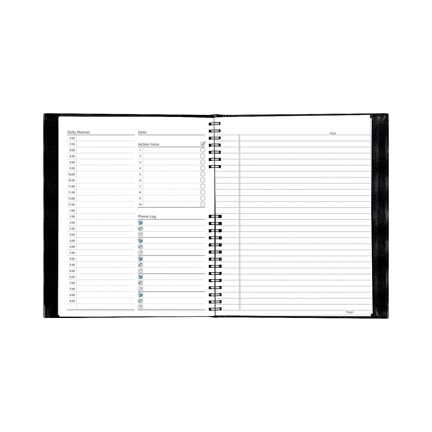 Blueline A29C81 NotePro Undated Daily Planner, 9-1/4 x 7-1/4, Black