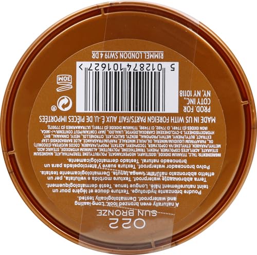 Rimmel London Natural - 022 Sun Bronze - Bronzer, Matte Finish, 0.49oz