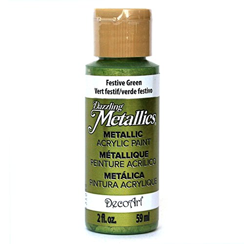 DecoArt Dazzling Metallics 2-Ounce Festive Green Acrylic Paint