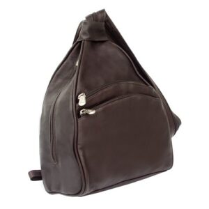 Piel Leather Two-Pocket Sling, Chocolate, One Size