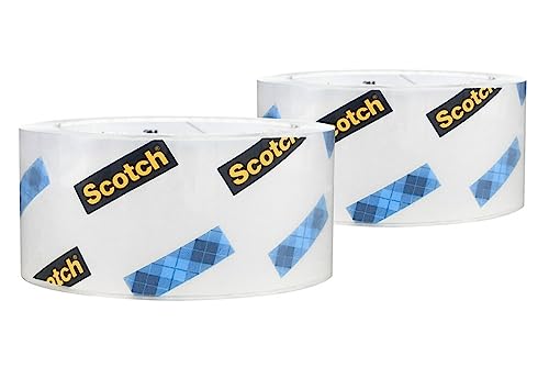 Scotch Heavy Duty Shipping Packing Tape, Clear, Shipping and Packaging Supplies, 1.88 in. x 54.6 yd., 2 Tape Rolls with 1 Dispenser