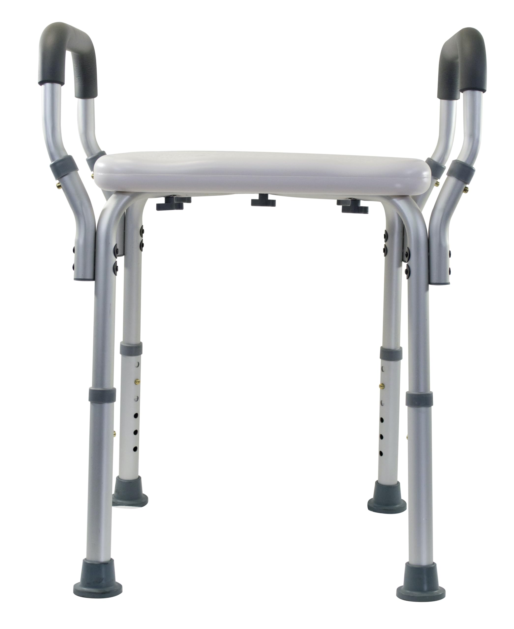 Essential Medical Supply Height Adjustable Shower and Bath Bench with Padded Arms and Textured Shower Chair Seat