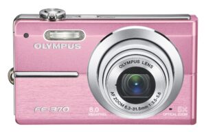 om system olympus fe370 8mp digital camera with 5x optical dual image stabilized zoom (pink)