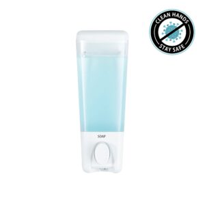 better living products clear choice 1 single soap dispenser, one chamber, white