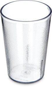 carlisle foodservice products stackable tumbler with pebbled exterior for kitchen, restaurants, and fast food, plastic, 8 ounces, clear, (pack of 24)