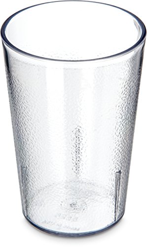 Carlisle FoodService Products Stackable Tumbler with Pebbled Exterior for Kitchen, Restaurants, And Fast Food, Plastic, 8 Ounces, Clear, (Pack of 24)