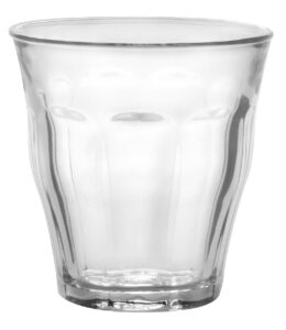 duralex made in france picardie clear glass tumbler, set of 6, 3-1/8 ounce