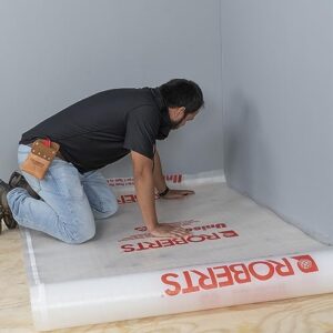 ROBERTS 70-025 Qep 70-029 Unison Underlayment, 48 in W X 25 Ft L, Polyethylene, 100 Sq Roll