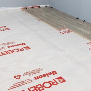 ROBERTS 70-025 Qep 70-029 Unison Underlayment, 48 in W X 25 Ft L, Polyethylene, 100 Sq Roll