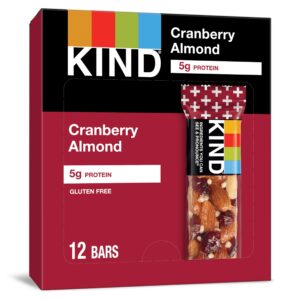 kind bars, cranberry almond, healthy snacks, gluten free, 12 count