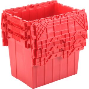 Global Industrial Distribution Container With Hinged Lid 21-7/8x15-1/4x17-1/4 Red