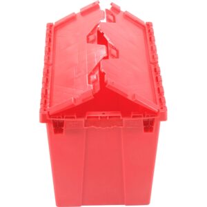 Global Industrial Distribution Container With Hinged Lid 21-7/8x15-1/4x17-1/4 Red