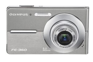 om system olympus fe360 8mp digital camera with 3x optical dual zoom (silver)