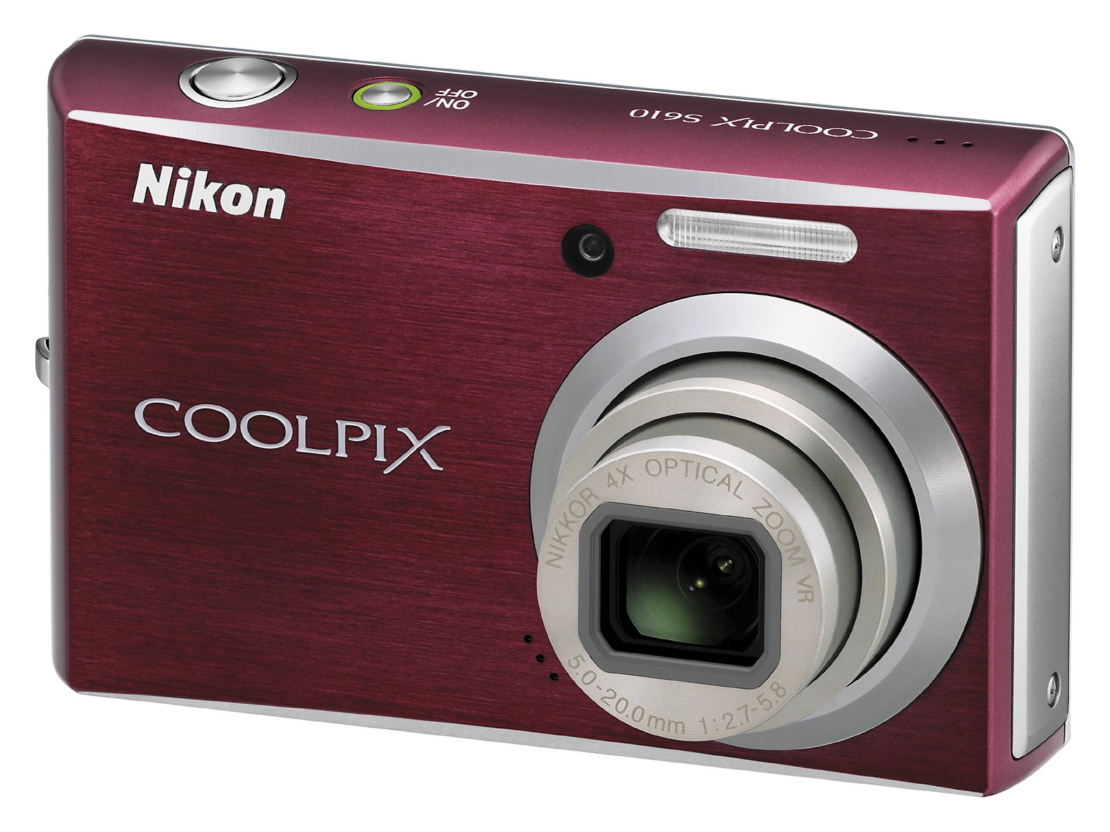 Nikon Coolpix S610 10MP Digital Camera with 4x Optical Vibration Reduction (VR) Zoom (Deep Red)