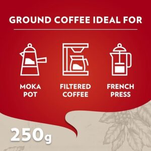 Lavazza Qualita Rossa Ground Coffee Blend, Medium Roast, 8.8 Ounce (Pack of 4)