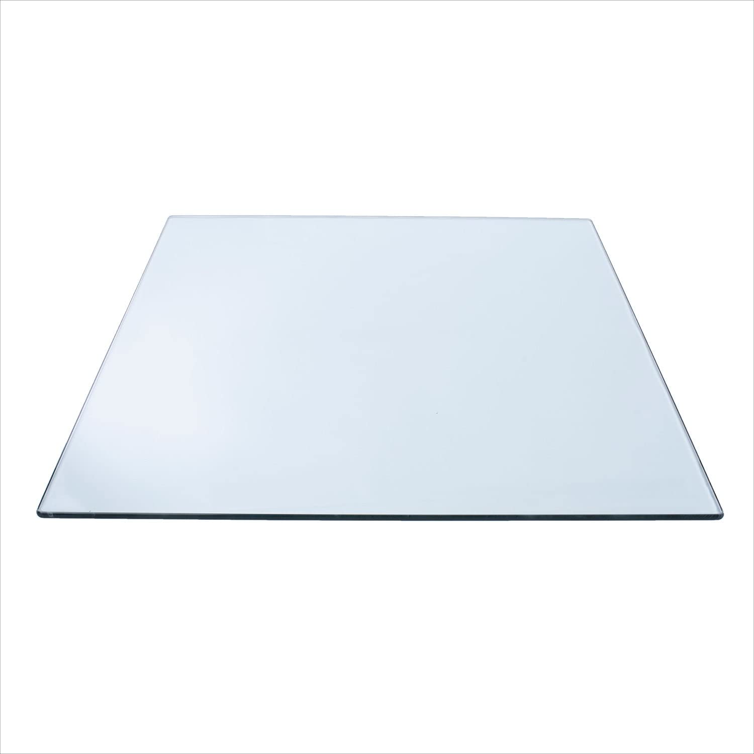 24" Square Clear Tempered Glass Table Top 3/8" Thick Pencil Edge