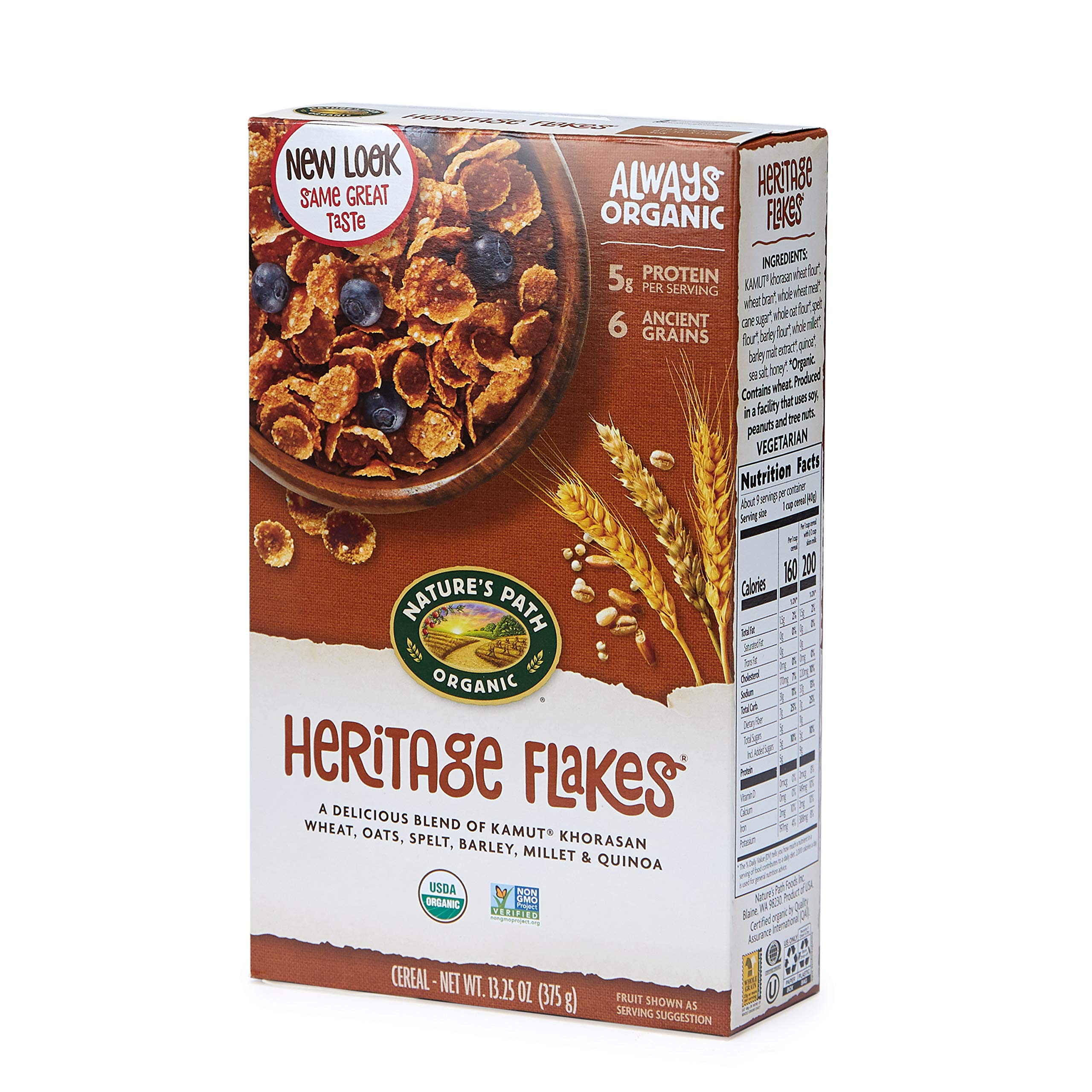 Nature's Path Organic Heritage Flakes Cereal, 13.25 Ounce (Pack of 6)
