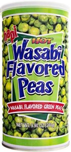 hapi hot wasabi peas, 9.9 ounce tins (pack of 4)