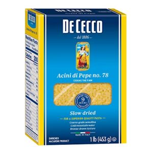 de cecco pasta, acini di pepe, 1 lb 16 oz (pack of 5)