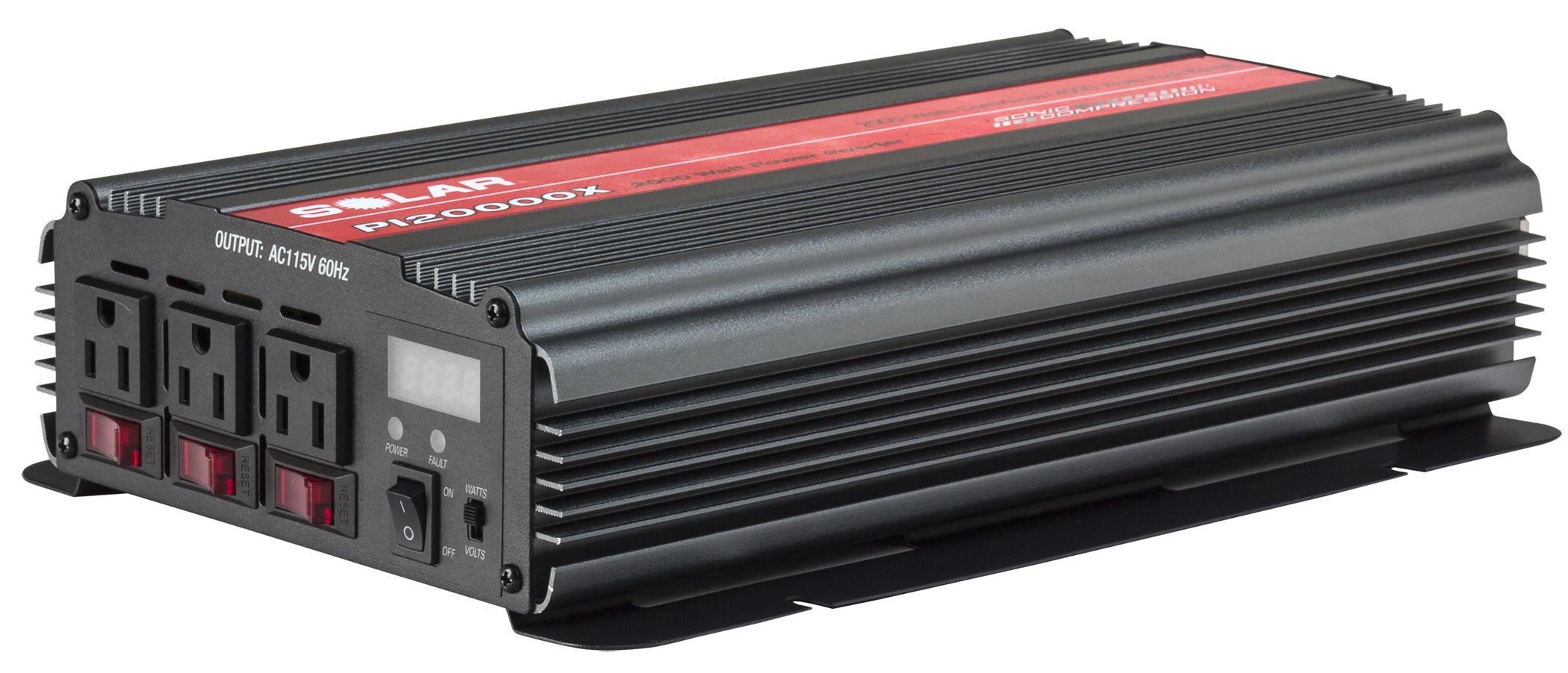 Clore Automotive SOLAR PI20000X 2000W Triple Outlet Power Inverter