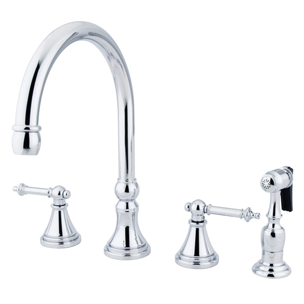 Kingston Brass KS2791TLBS Templeton Widespread Kitchen Faucet, 8-1/4", Polished Chrome