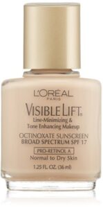 l'oreal visible lift line-minimizing and tone-enhancing makeup, normal/dry skin, light ivory, 1.25-fluid ounce