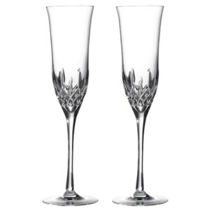 waterford lismore essence champagne flute, set of 2, 2 count (pack of 1), clear