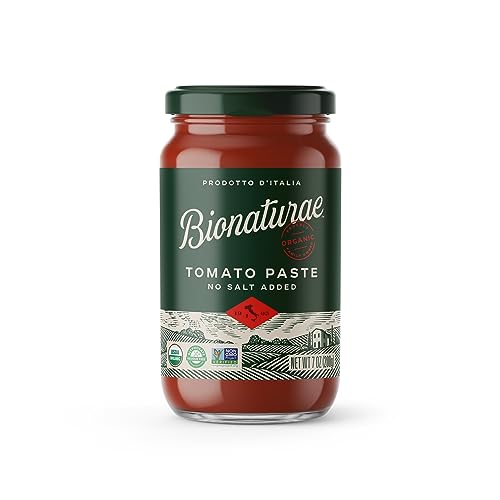 Bionaturae Organic Tomato Paste - No Salt Tomato Paste, Tomato Paste in a Jar, Keto Friendly, Non-GMO, USDA Certified Organic, No Added Sugar, No Added Salt, Made in Italy - 7 Oz, 12 Pack