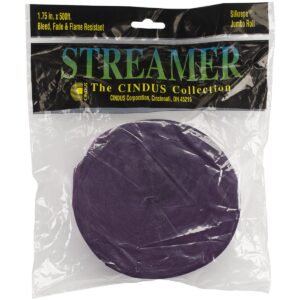 cindus crepe streamers, 1.75" by 500', purple