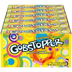 wonka gobstopper everlasting candy, jawbreaker candy, 1.77 ounce treat-size theater candy boxes (pack of 24)