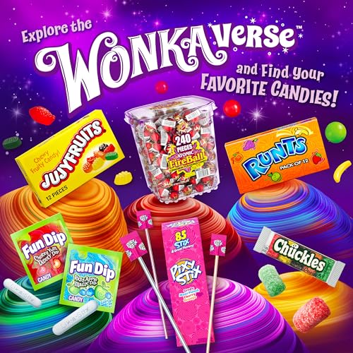 Wonka Gobstopper Everlasting Candy, Jawbreaker Candy, 1.77 Ounce Treat-Size Theater Candy Boxes (Pack of 24)