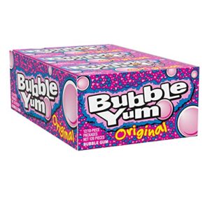 bubble yum original flavor chewy, bubble gum packs, 2.82 oz (12 count)