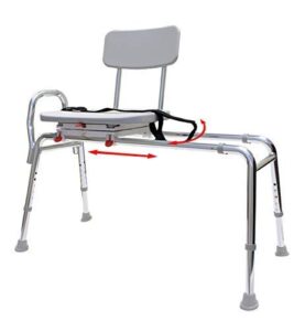 eagle health supplies - swivel sliding bath transfer bench (77662) - regular (base length: 39" - 40") - heavy-duty shower bathtub chair