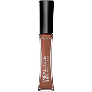 l’oreal paris makeup infallible 8 hour hydrating lip gloss, barely nude, 0.21 fl oz