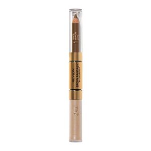 revlon eyebrow gel & pencil, colorstay brow fantasy 2-in-1 eye makeup, longwearing with precision tip, 104 dark blonde, 0.04 oz