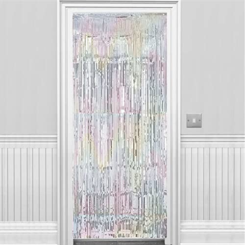 Amscan Party Friendly Foil Metallic Curtain Decoration (1 Piece), Iridescent, 8' x 3'